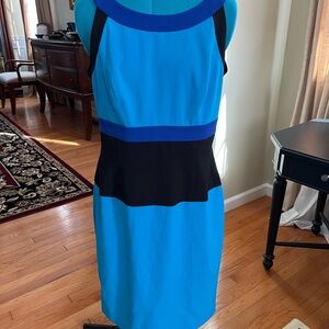 Calvin Klein Elegant Blue and Black Women's Dress